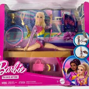 Barbie Gymnastics Playset w/ Blonde Doll – Complete, Box Damaged
